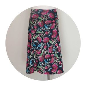 LuLaRoe Floral Azure Skirt Size Small